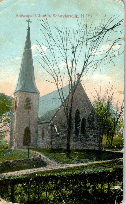 1917 Episcopal Church, Schuylerville, New York NY Antique Posted Postcard