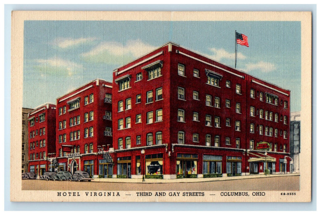 c1950s Hotel Virginia Third and Gay Streets Columbus Ohio OH Vintage Postcard