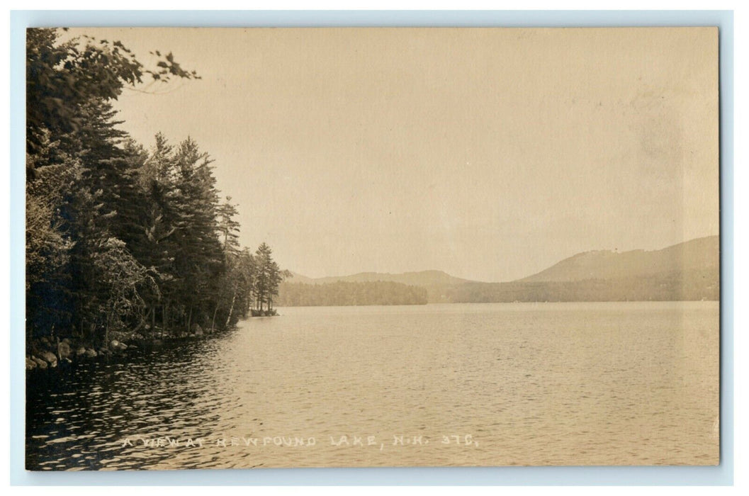 c1910 View at Newfound Lake New Hampshire NH RPPC Photo Postcard