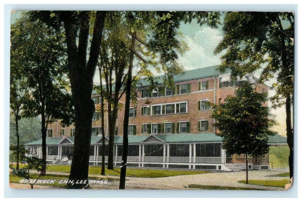 1914 Greenock Inn, Lee, Massachusetts Posted Antique Postcard
