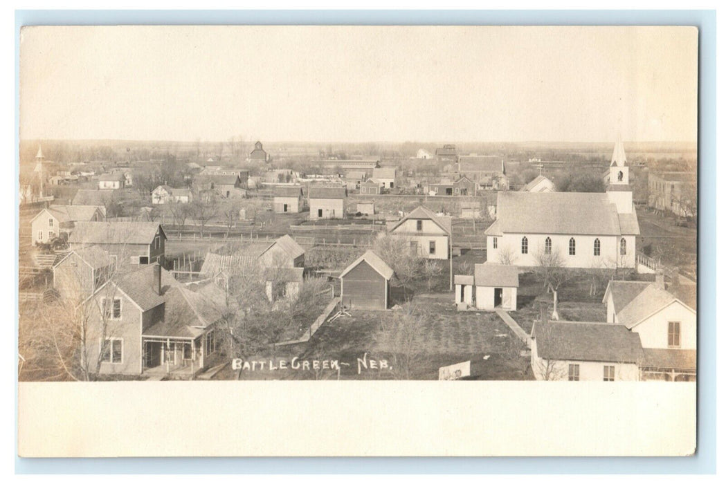 Bird's Eye View Battle Creek Nebraska RPPC Photo Circa 1905 Antique Postcard