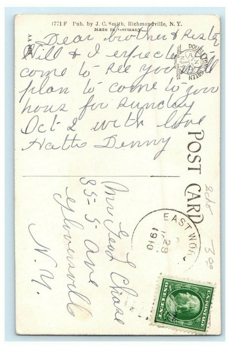 1910 Paper Mill Pond And Frayar's Hill Richmondville New York NY Postcard