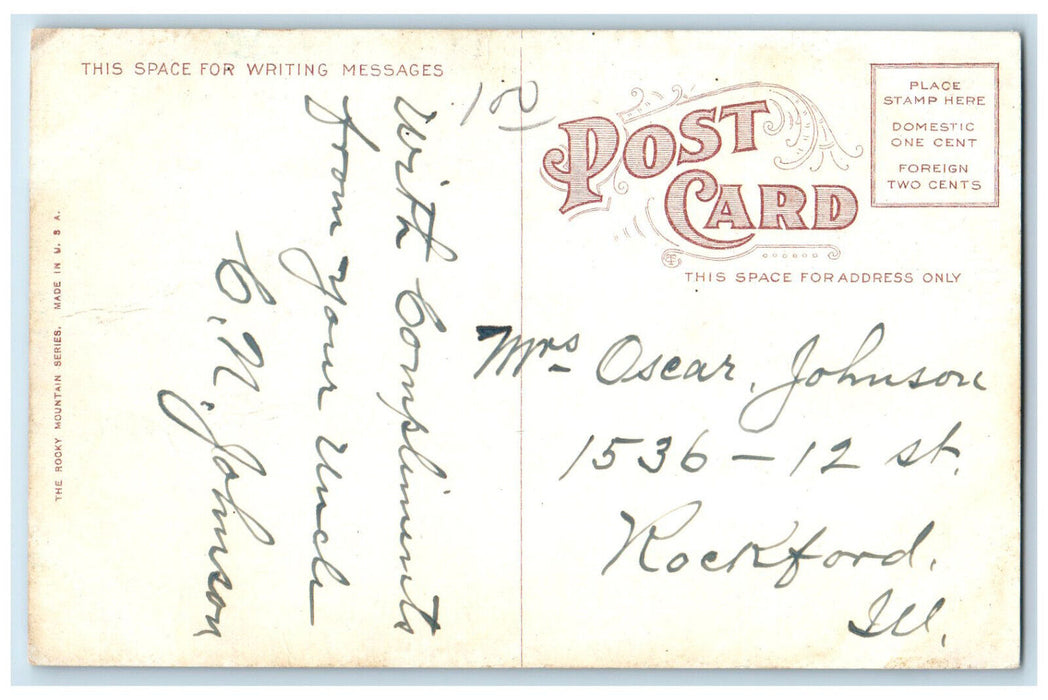 c1910 Bird's Eye View Pike's Peak Manitou Colorado CO Antique Postcard