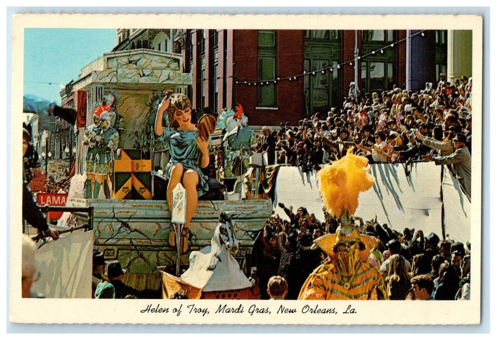 1972 Helen of Troy, Mardi Gras Float New Orleans Louisiana LA Postcard