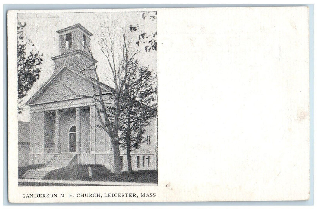 View Of Sanderson M.E Church Leicester Massachusetts MA Vintage Postcard