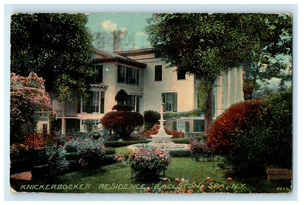 1915 Knickerbocker Residence Ballston Spa New York NY Antique Postcard