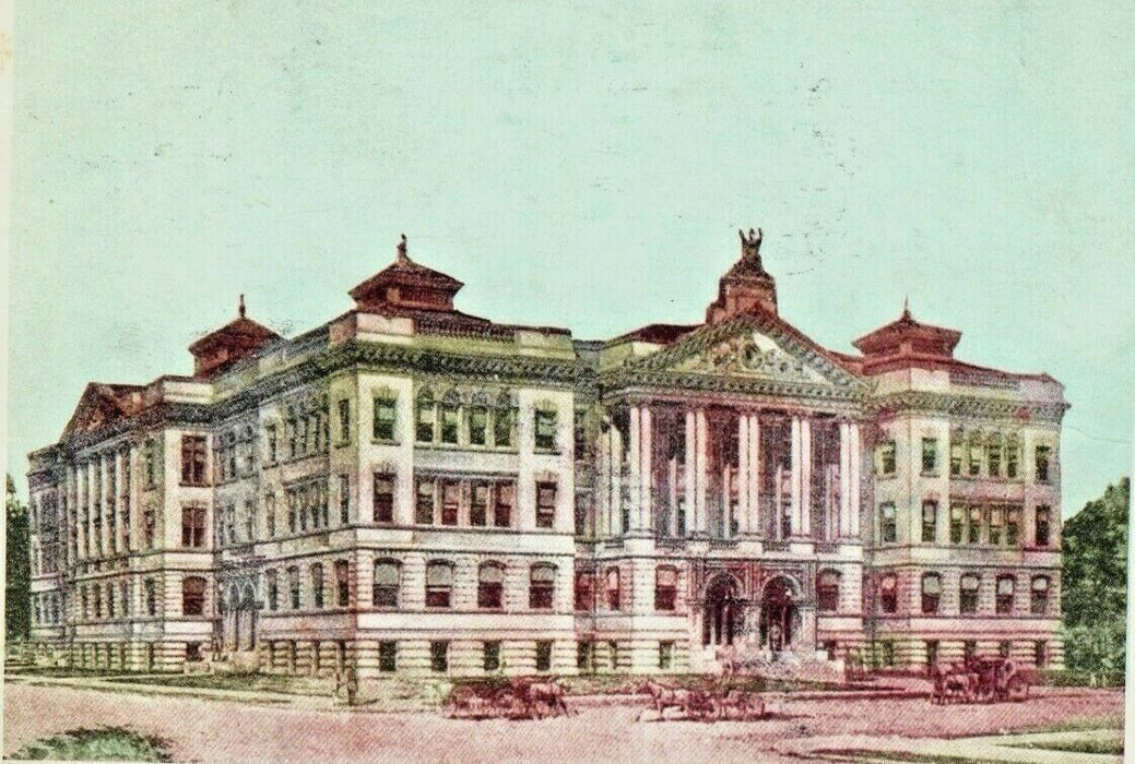 1905 New High School Building Street View Syracuse New York NY Antique Postcard