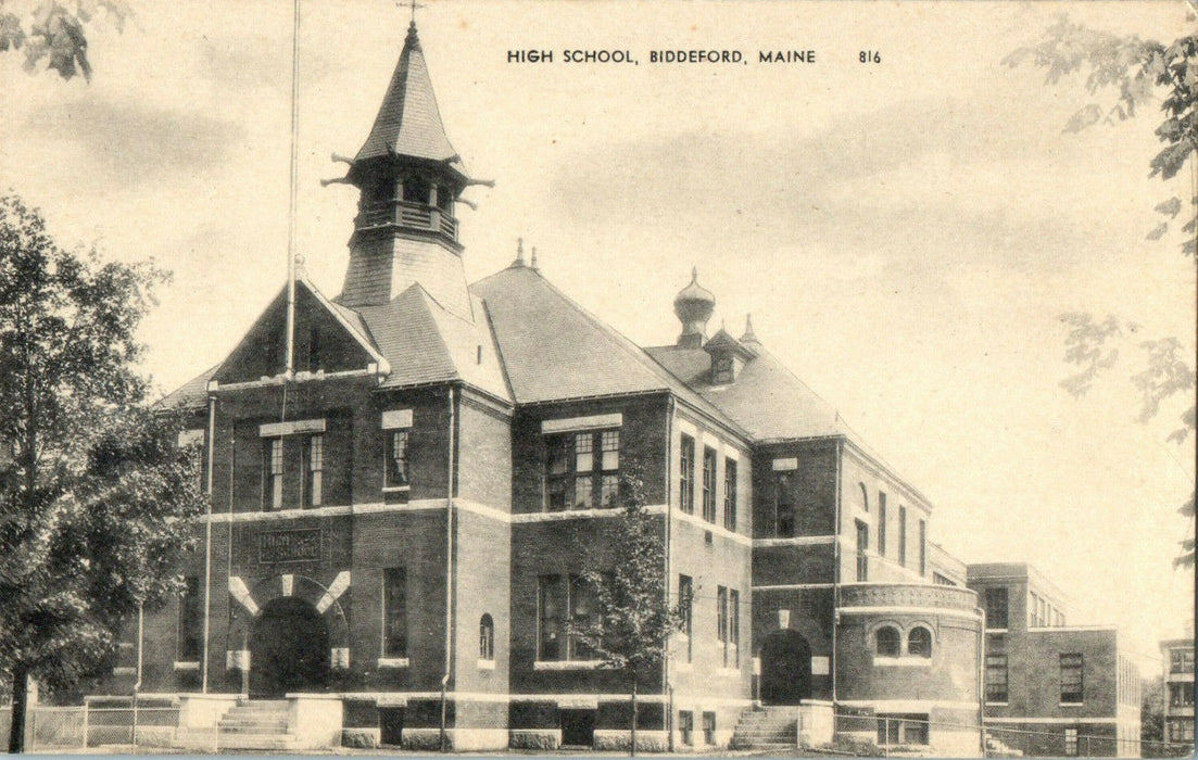 1922 High School View, Biddeford, Maine ME Unposted Antique Postcard