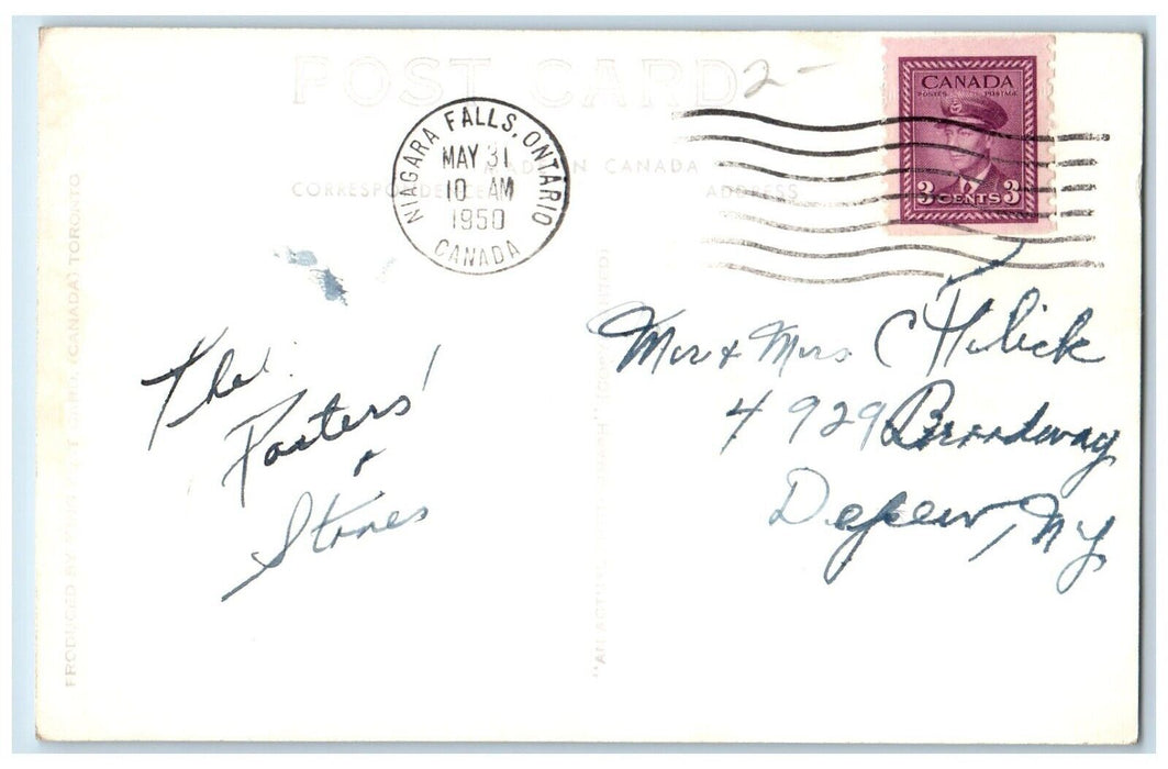 1950 General Brock Hotel Niagra Falls River Canada RPPC Photo Posted Postcard