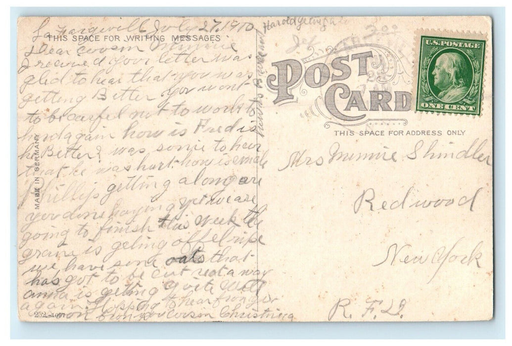 1910 Crescent Yacht Club Chaumont Bay Watertown New York NY Antique Postcard