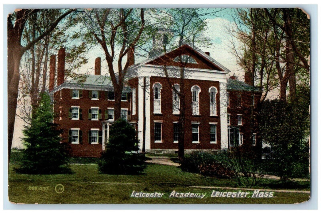 View Of Leicester Academy Building Massachusetts MA Posted Vintage Postcard