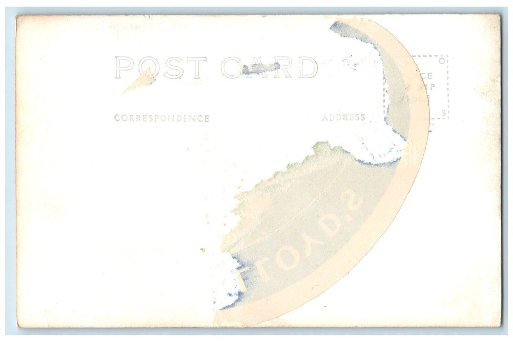 c1925 Copper Harbor Lighthouse Lake Superior View MI RPPC Photo Postcard
