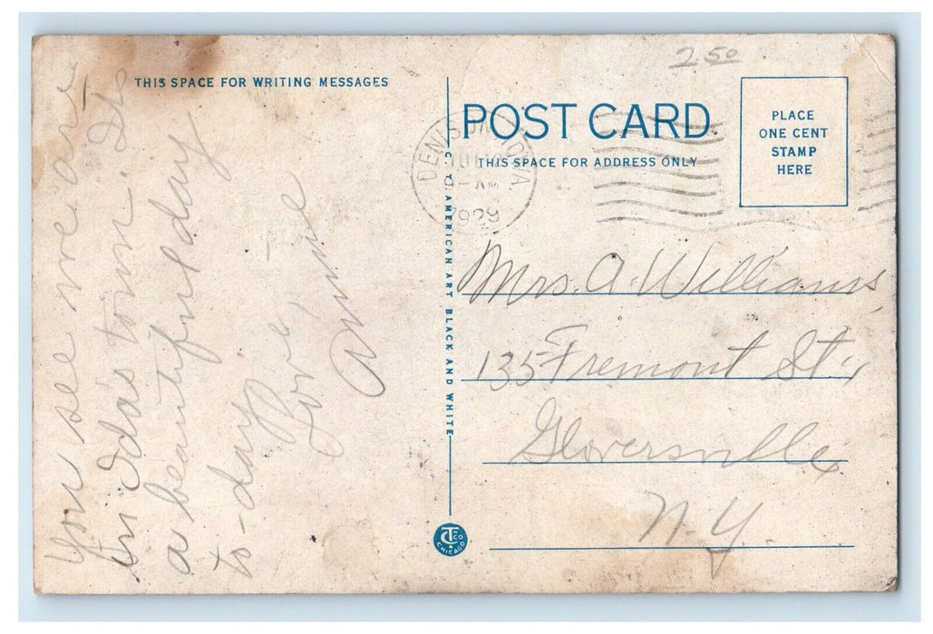 1929 Central High School Building Denison Iowa IA Posted Vintage Postcard