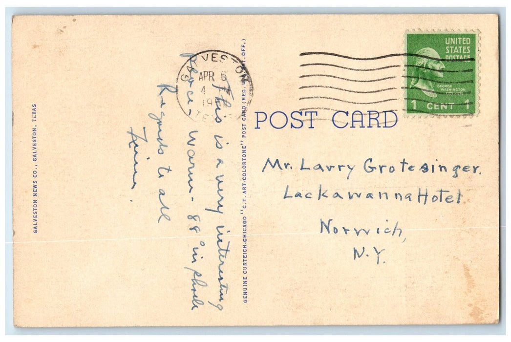 1951 If You Want To Catch Fish Like These Come To Galveston TX Fishing Postcard
