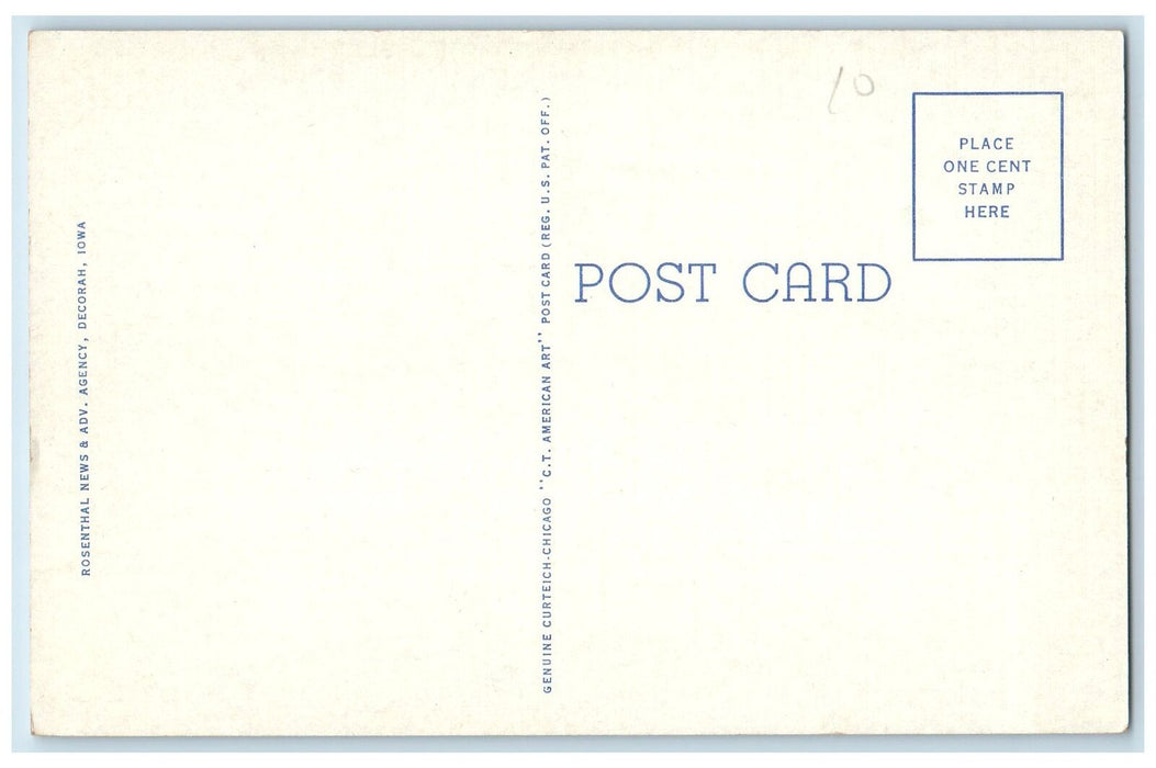 c1950 Scenic View Upper Iowa River City Park Lake View Decorah Iowa IA Postcard