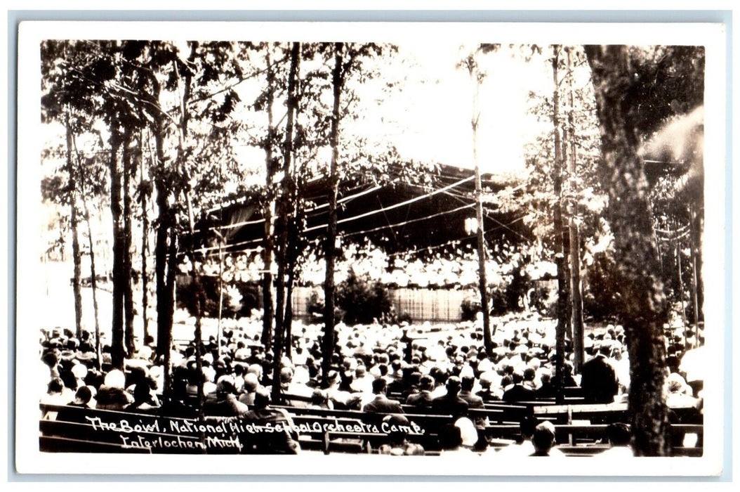 c1920's Bowl National High School Orchestra Interlochen MI RPPC Photo Postcard