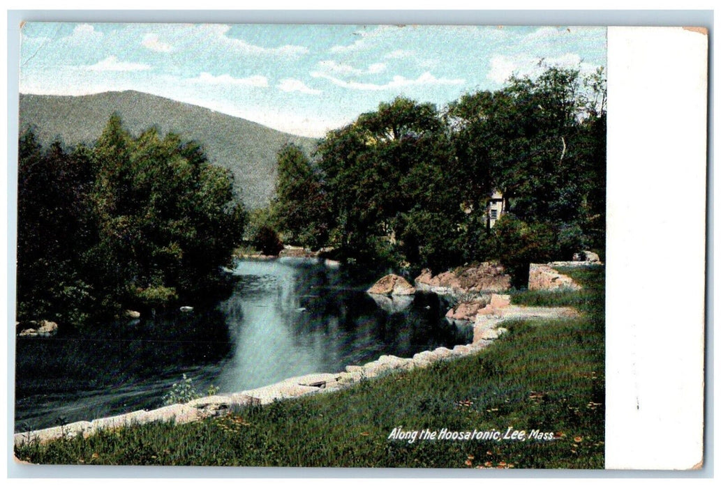 c1905 View Of Along The Hoosatonic River Lee Massachusetts MA Antique Postcard