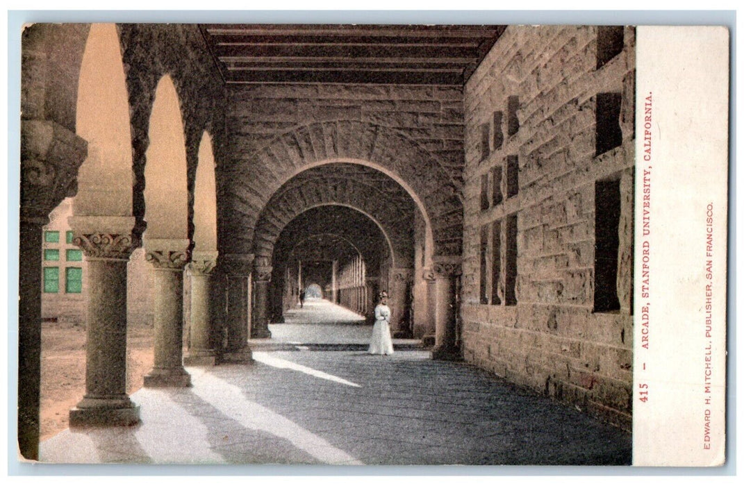 c1905 Arcade Stanford University Exterior Building School California CA Postcard