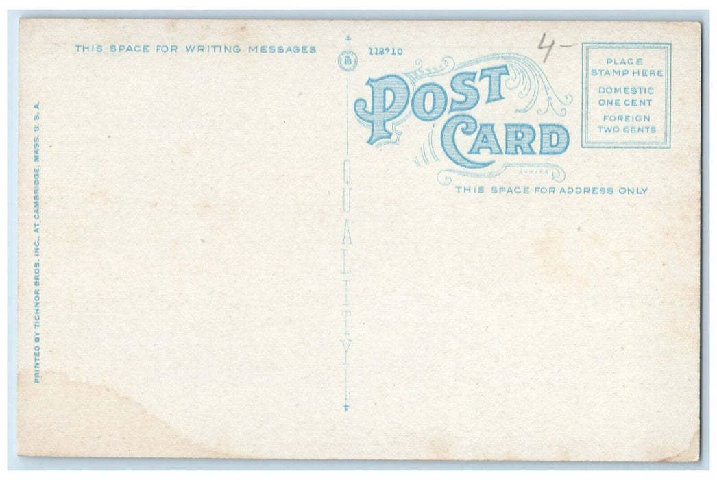 c1920's Public Library Roadside Kingston Massachusetts MA Vintage Postcard