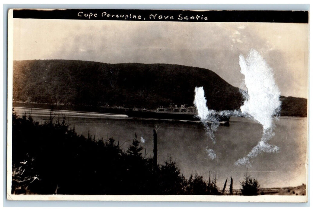 1935 Cape Porcupine Steamship Nova Scotia Canada RPPC Photo Posted Postcard