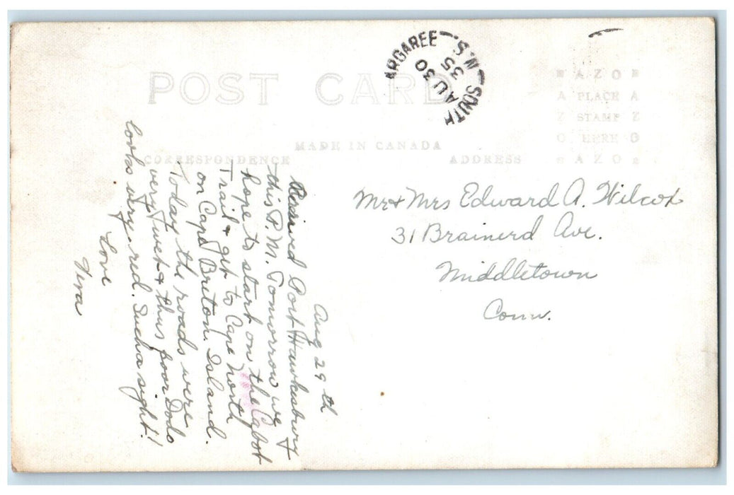 1935 Cape Porcupine Steamship Nova Scotia Canada RPPC Photo Posted Postcard
