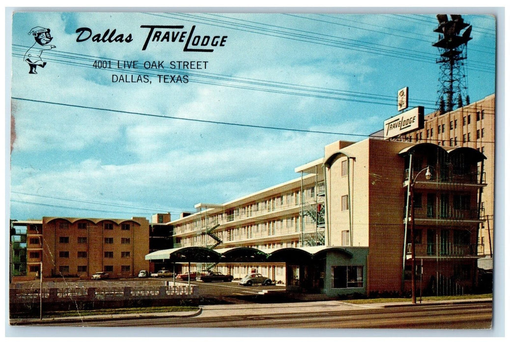 c1950 Dallas Travel Lodge Live Oak Street Restaurant Entrance Texas TX Postcard