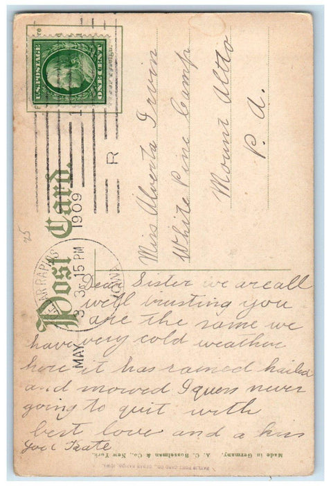 1909 Washington High School Building Cedar Rapids Iowa IA Antique Postcard