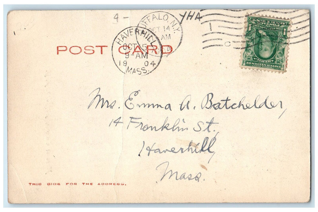 1904 Masonic Temple Building View Establishment Fire Hydrant Buffalo NY Postcard