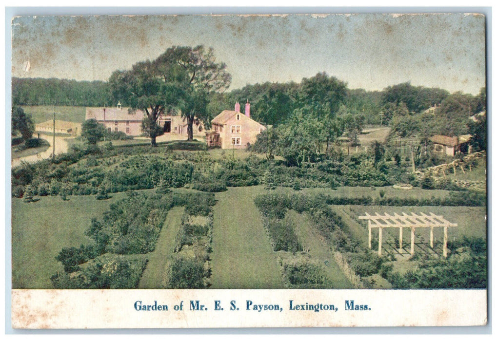 Scenic View Garden Of Mr. E.S. Payson Lexington Massachusetts MA Postcard