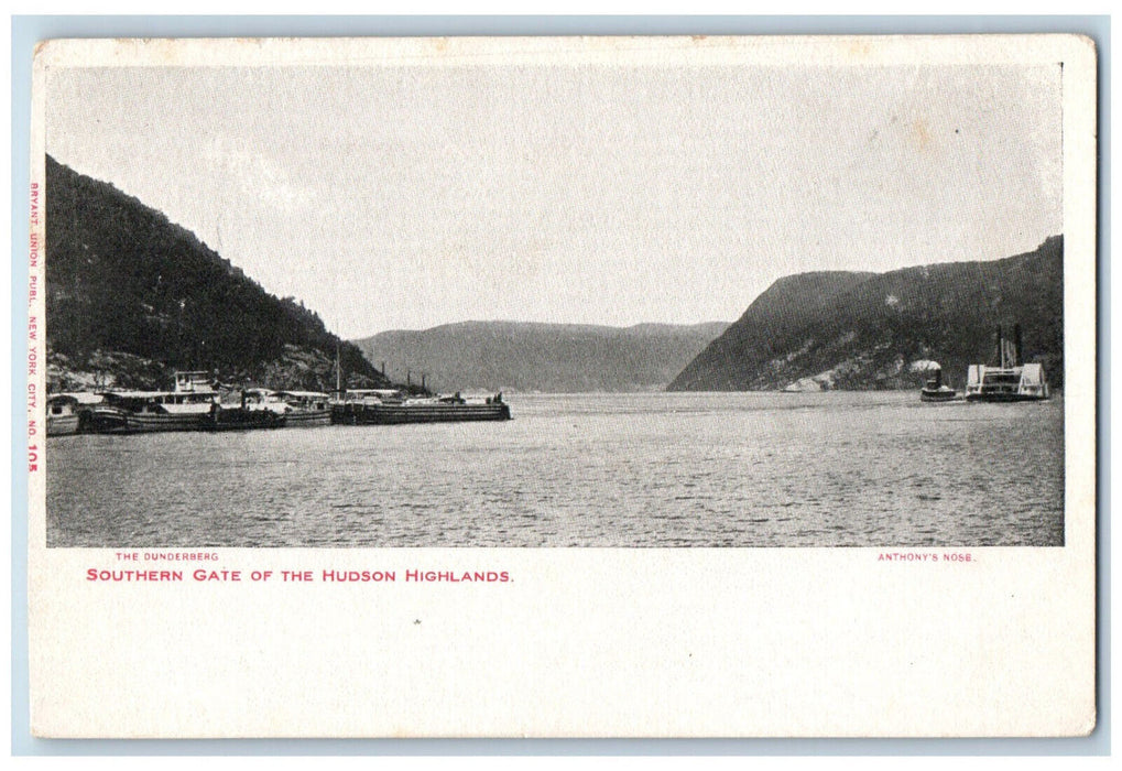 View Of Southern Gate Of The Hudson Highlands New York NY, Boat Ships Postcard