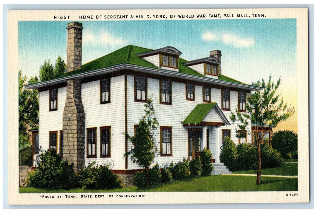 Home Of Sergeant Alvin C York World War Fame Pall Mall Tennessee TN Postcard