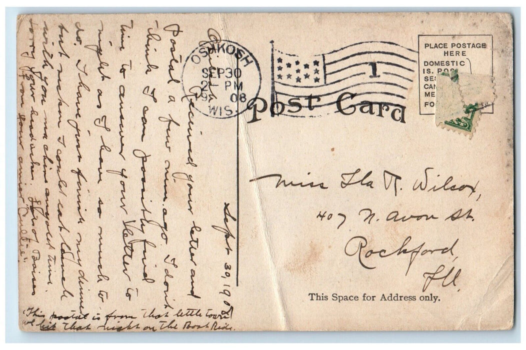1908 Winnebago School Agriculture Domestic Science Winneconne Wisconsin Postcard