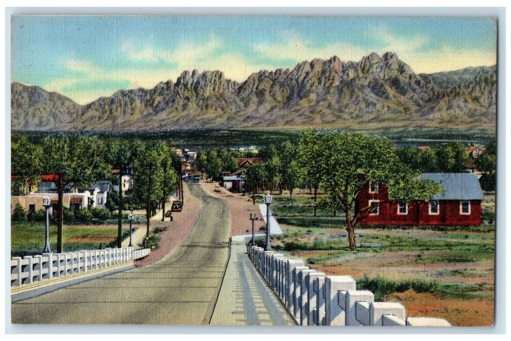 1948 Organ Mountains And Viaduct Las Cruces Scene New Mexico NM Street Postcard