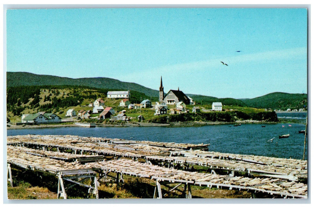c1960's Small Fishing Village View Cloridorme Quebec Canada Postcard