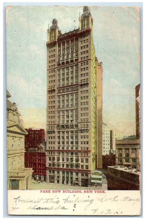 1907 Park Now Building Exterior Scene New York NY Antique Posted Postcard