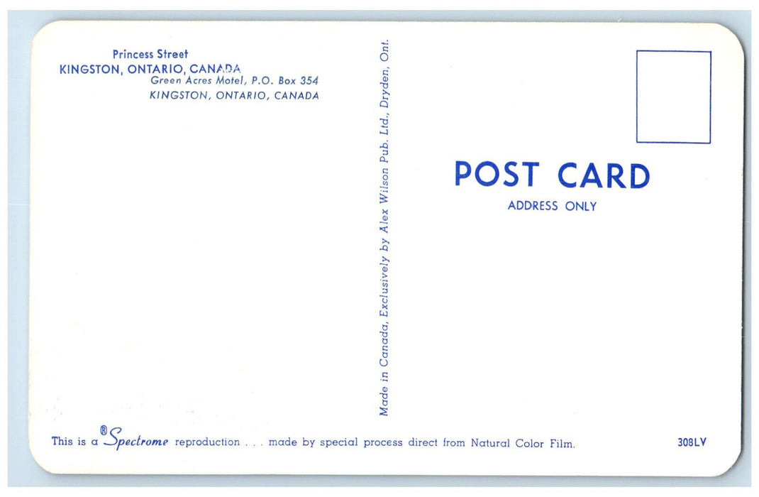 c1960's Roy York Restaurant Princess Street Kingston Ontario Canada Postcard