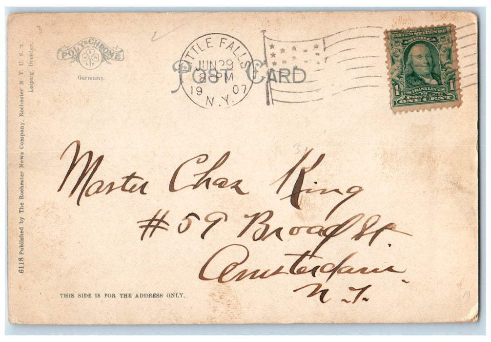 1907 A View of Canandaraga Lake Richfield Springs New York NY Postcard