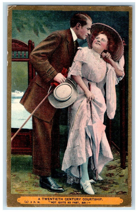 c1910's Sweet Couple Romance Twentieth Century Courtship Antique Postcard
