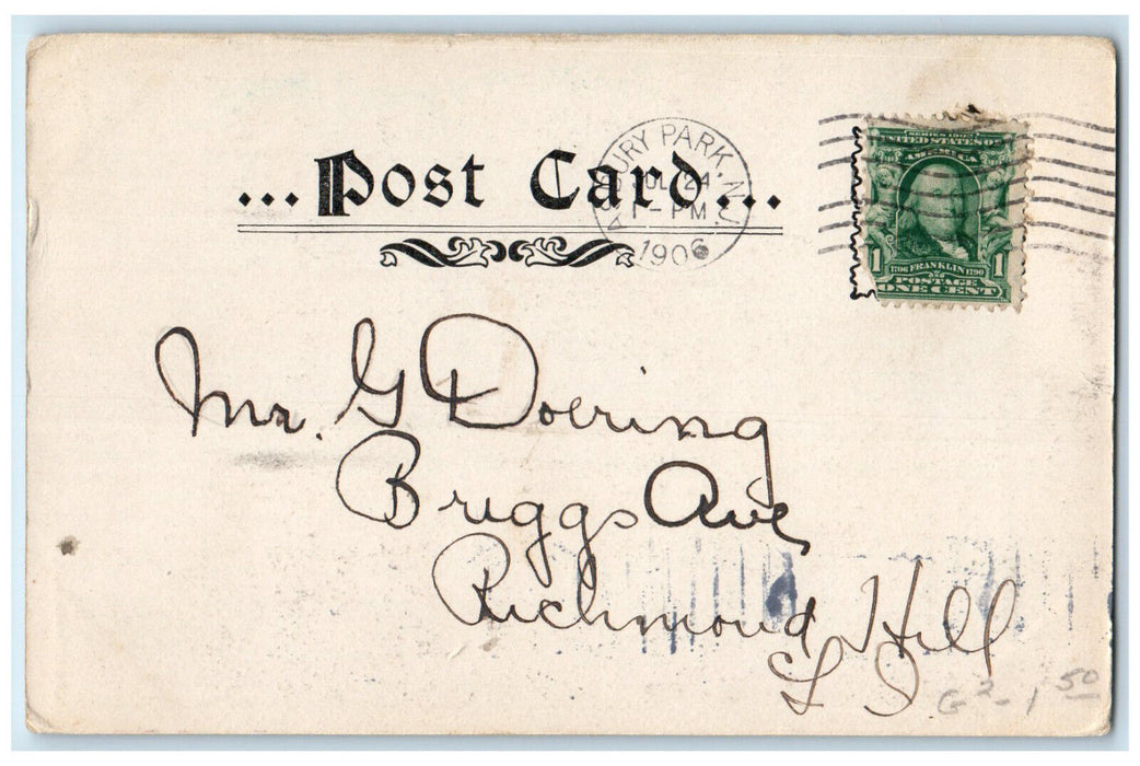 1906 Sunset Hall Asbury Park New Jersey NJ Antique I & M Ottenheimer Postcard