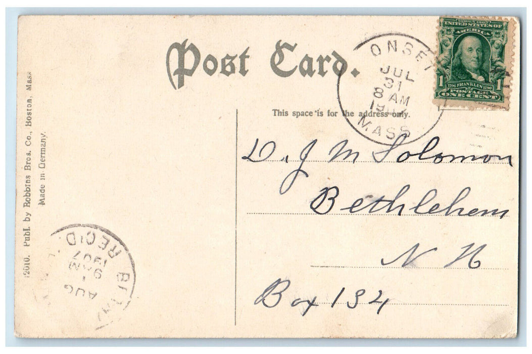1907 Bathing Scene at Pine Tree Inn Onset Massachusetts MA Antique Postcard