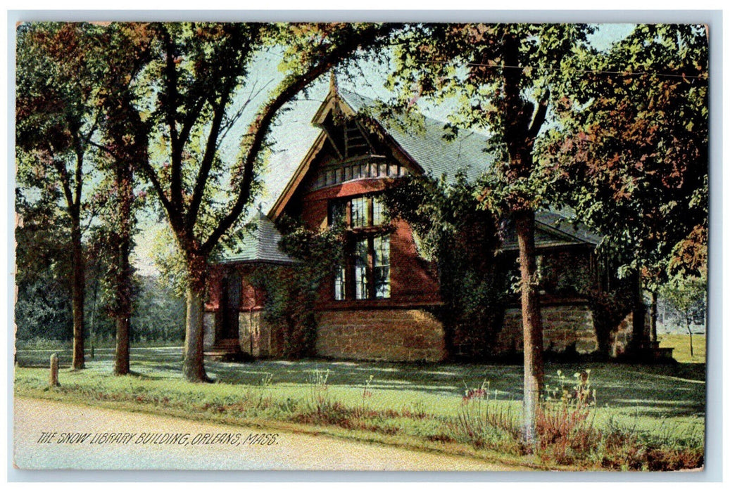 c1910 The Snow Library Building Orleans Massachusetts MA Antique Postcard