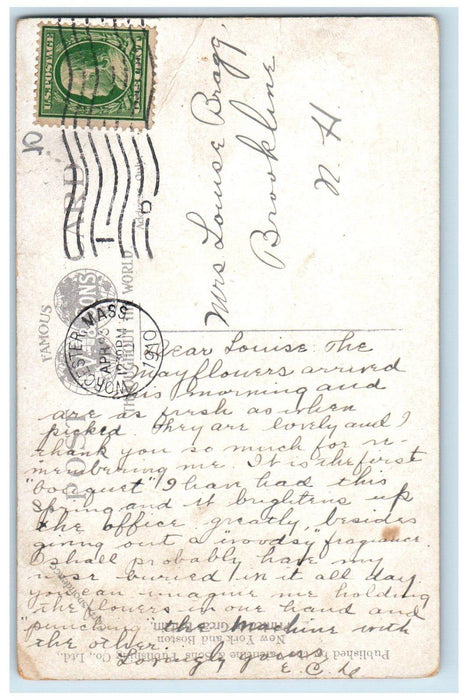 1910 State Manual Building Worcester Massachusetts MA Posted Antique Postcard