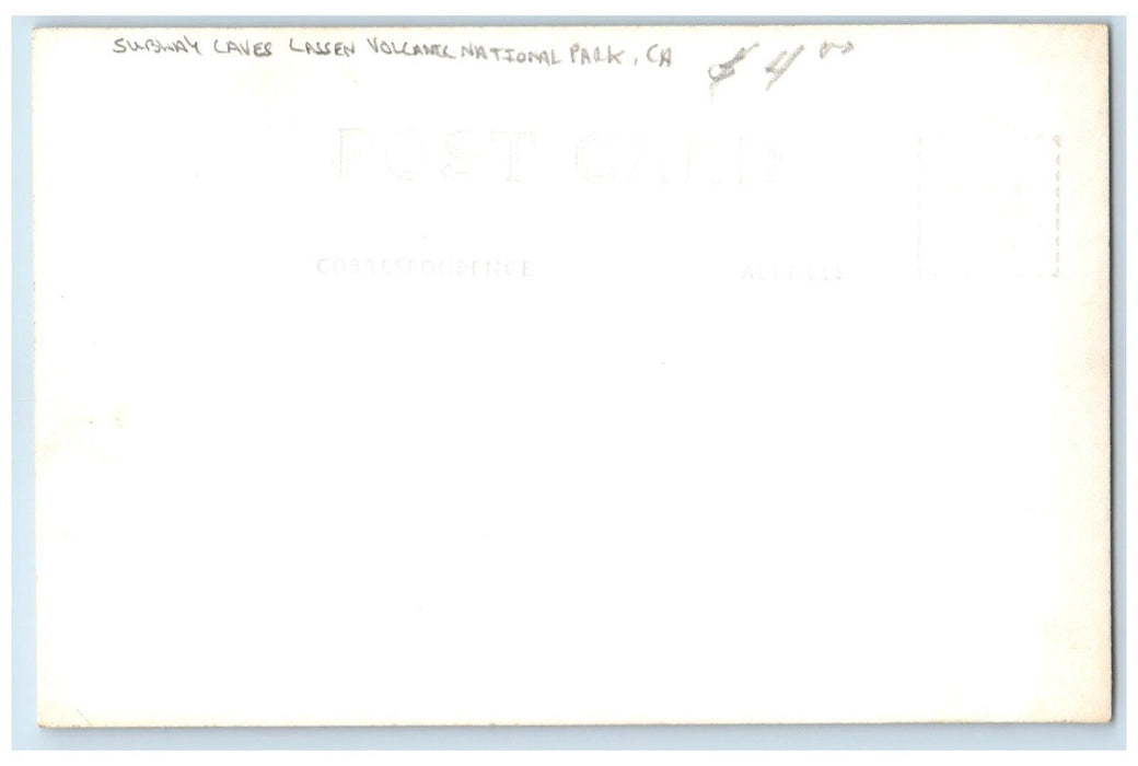 Subway Caves Lassen Volcanic National Park California CA RPPC Photo Postcard