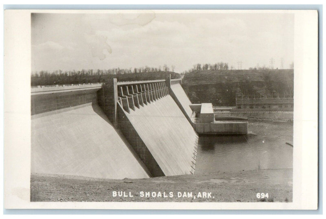 c1910's View Of Bull Shoals Dam Arkansas AR RPPC Photo Unposted Antique Postcard