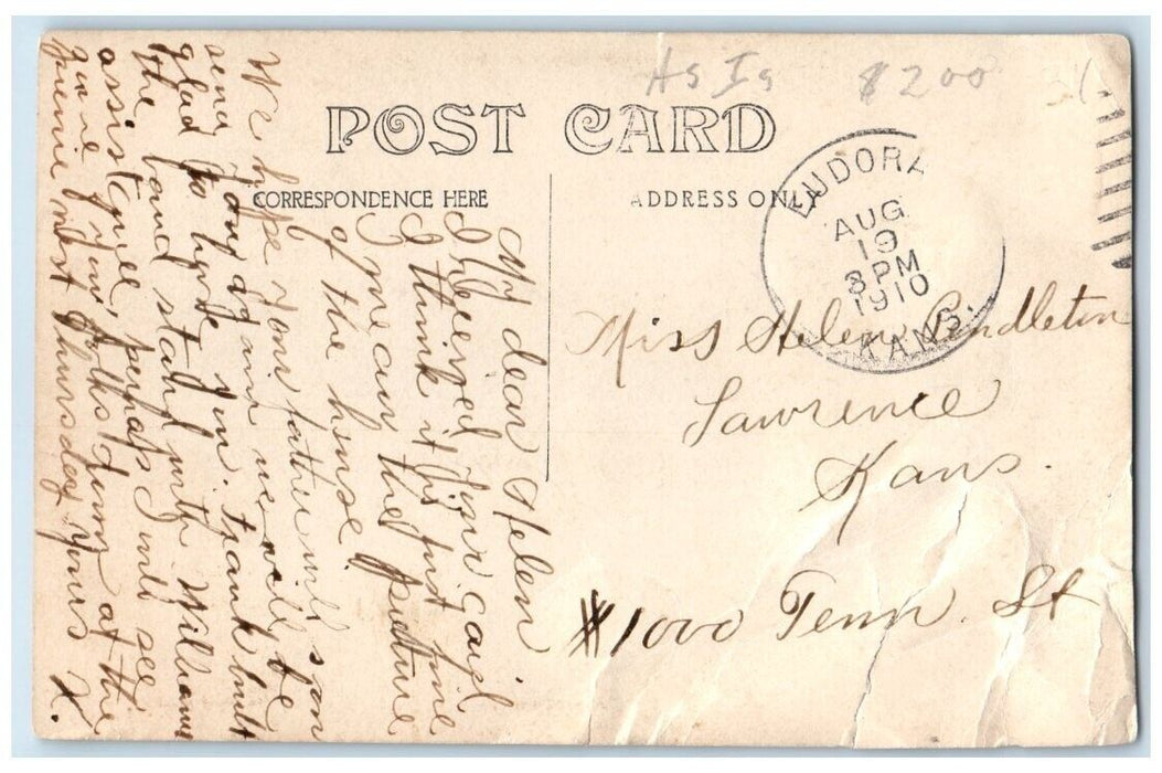 1910 City Park Band Stand View Eudora Kansas KS RPPC Photo Posted Postcard