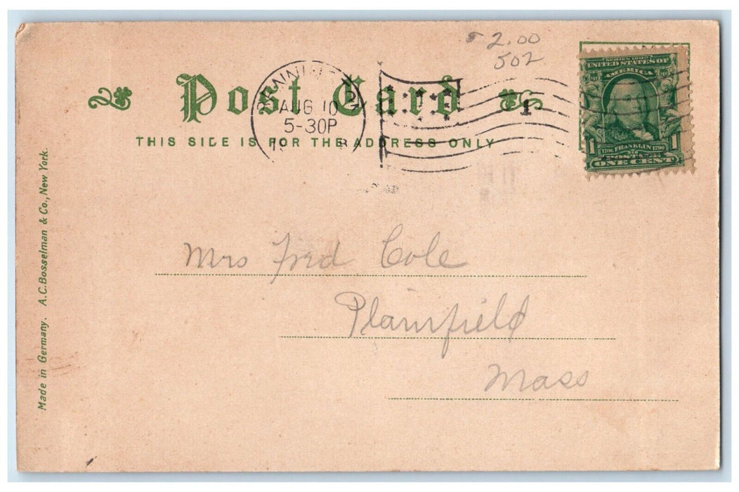 1905 Scenic View Monument Avenue Bennington Vermont VT Vintage Antique Postcard