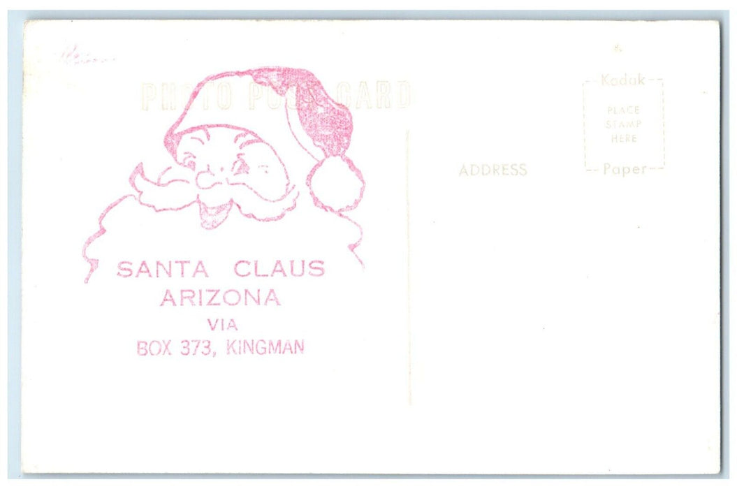 c1950's Christmas Tree Inn Motel Santa Claus Arizona AZ RPPC Photo Postcard