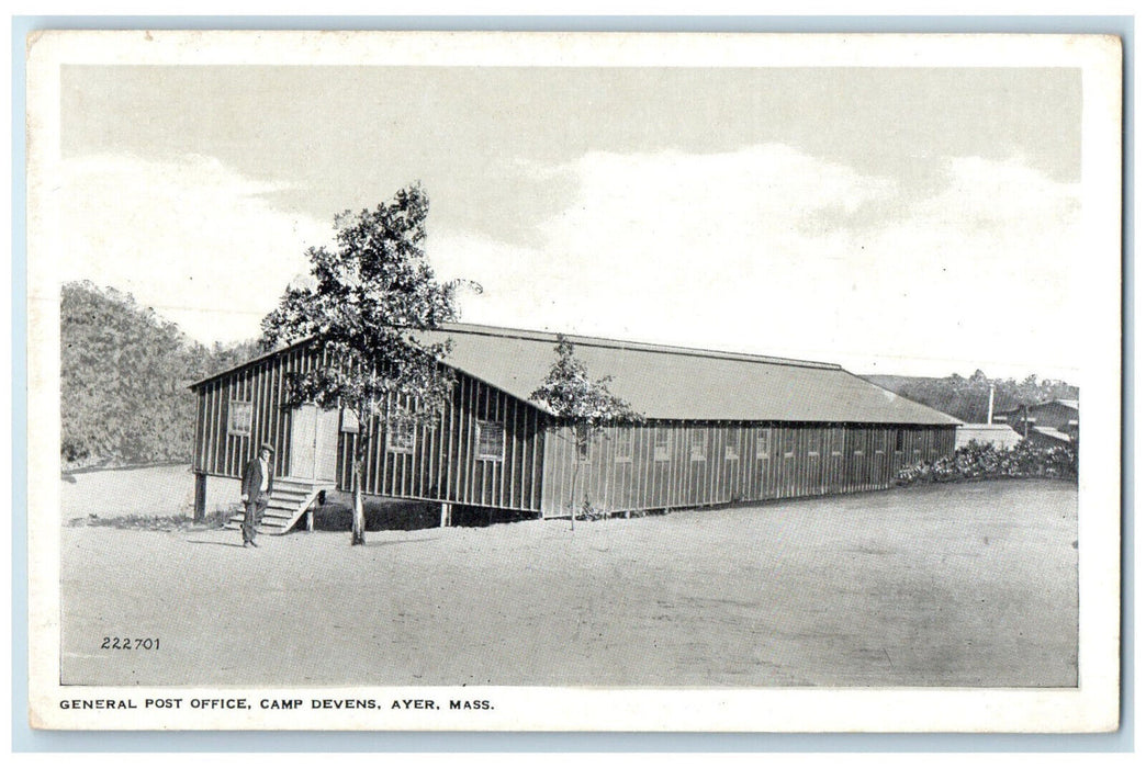 c1930's General Post Office Camp Devens Ayer Massachusetts MA Postcard