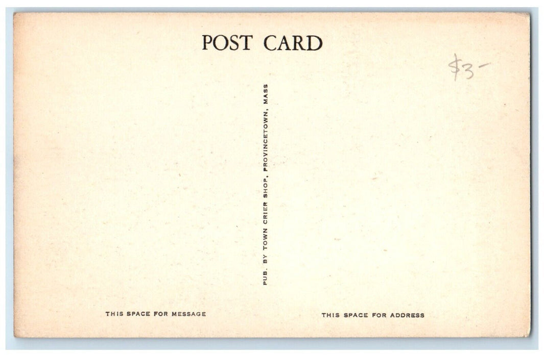 c1940 Sail Boat Dock Waiting Tide Provincetown Massachusetts MA Antique Postcard