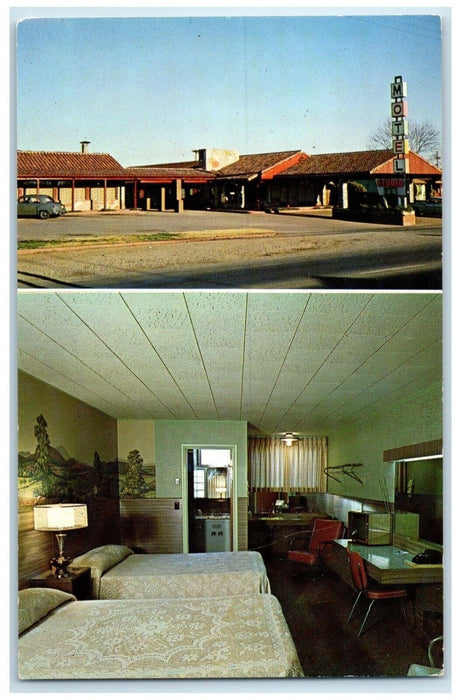 c1950's Studio Inn Motel Car Roadside Chico California CA Dual View Postcard